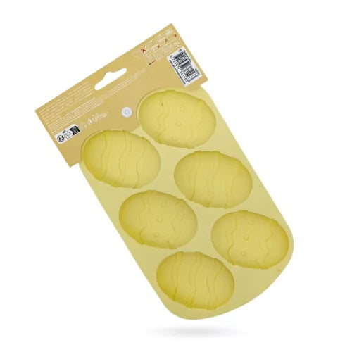 La Cucina Happy Easter Silicone Non Stick Baking Mold Bunny Yellow 170491510 | Bunny-Egg and Mini Egg Shapes | Ideal for Easter Treats and Chocolate Making
