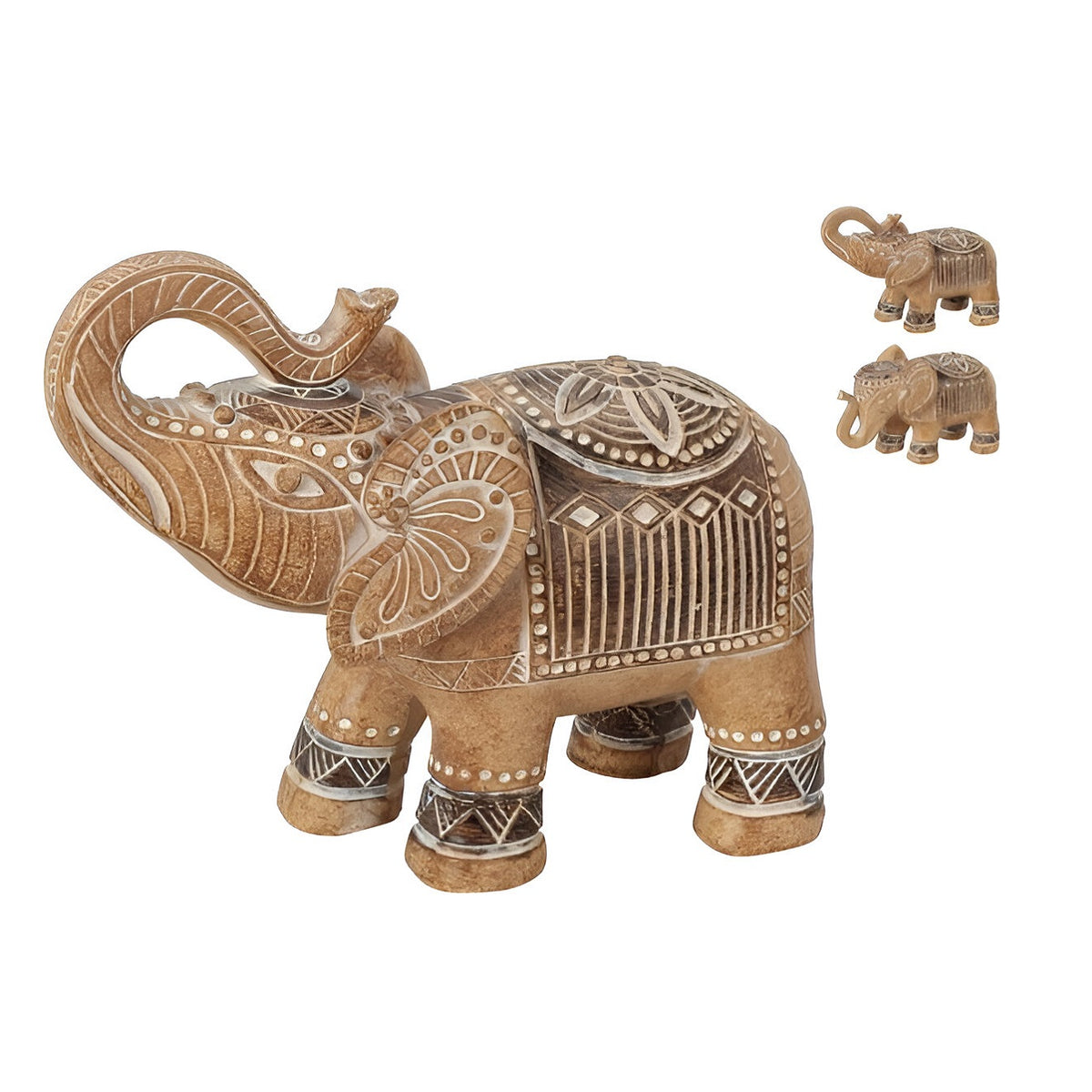 Home and Styling Collection Elephant Decor Brown L15cm x W7cm x H14cm 795210960
