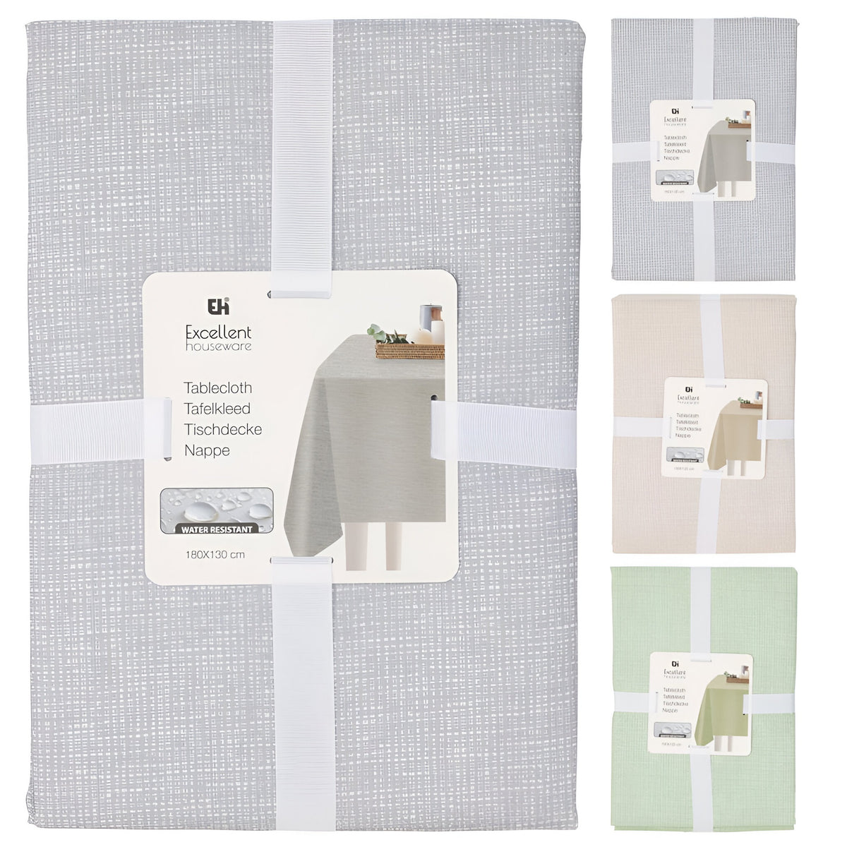 Excellent Houseware Linen Table Cloth Assorted 180cm x 130cm Pack of 1 CY2601800 | Waterproof