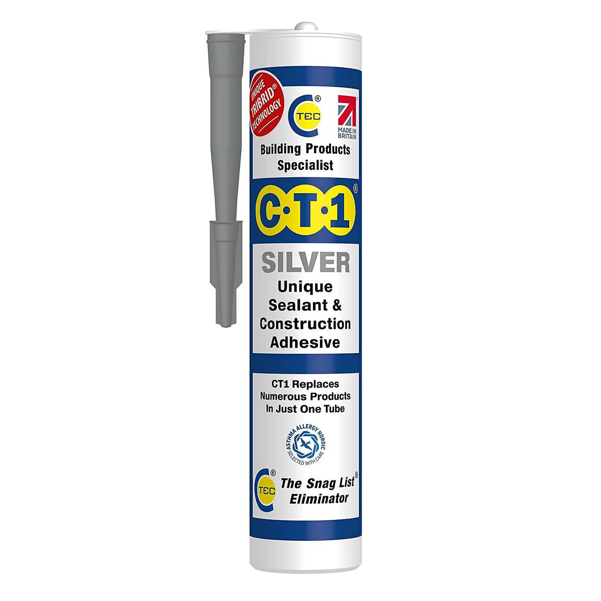 C-Tec CT1 Unique Sealant and Construction Adhesive Silver 290ml 535706