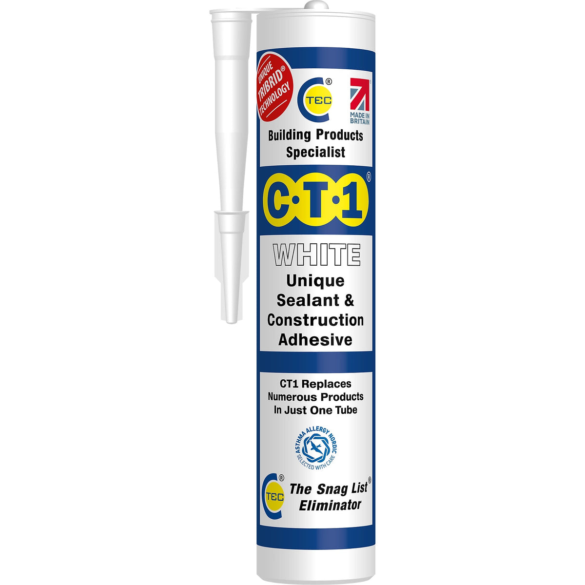 C-Tec CT1 Unique Sealant and Construction Adhesive White 290ml 535206
