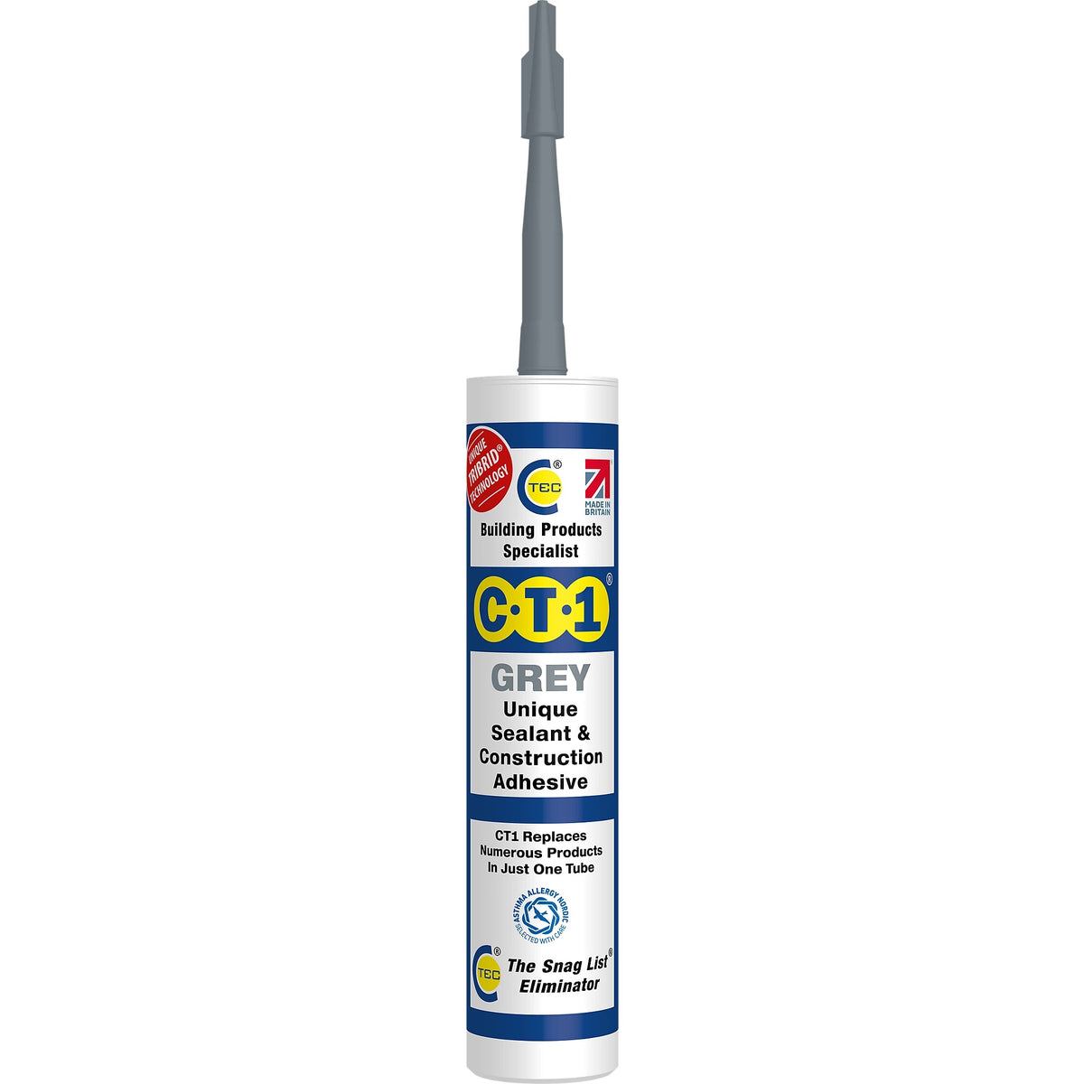 C-Tec CT1 Unique Sealant and Construction Adhesive Grey 290ml 535306