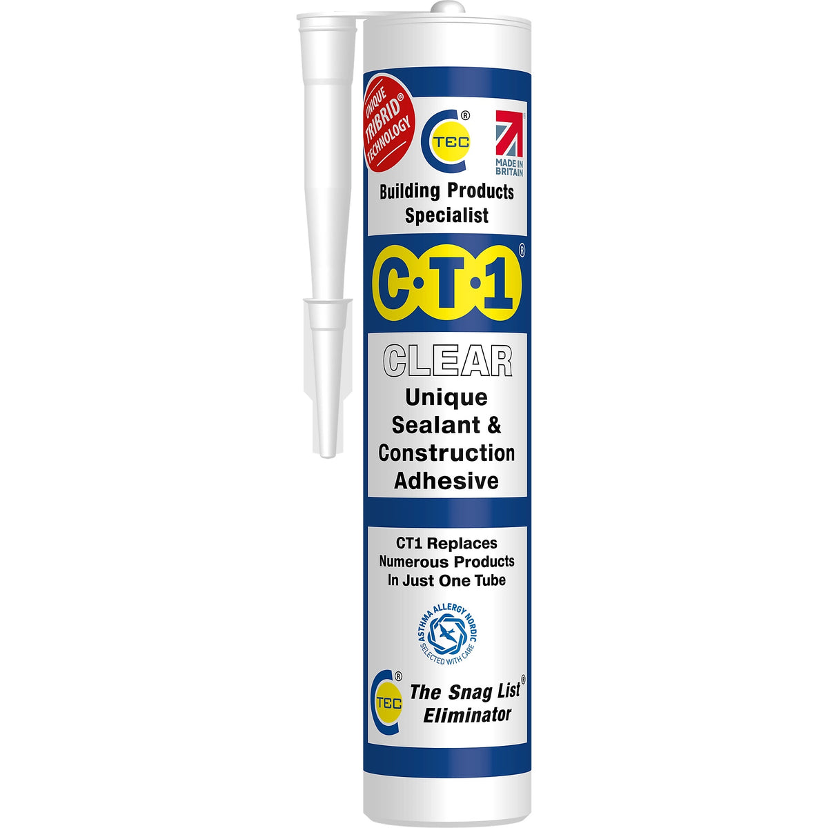 C-Tec CT1 Unique Sealant and Construction Adhesive Clear 290ml 535906