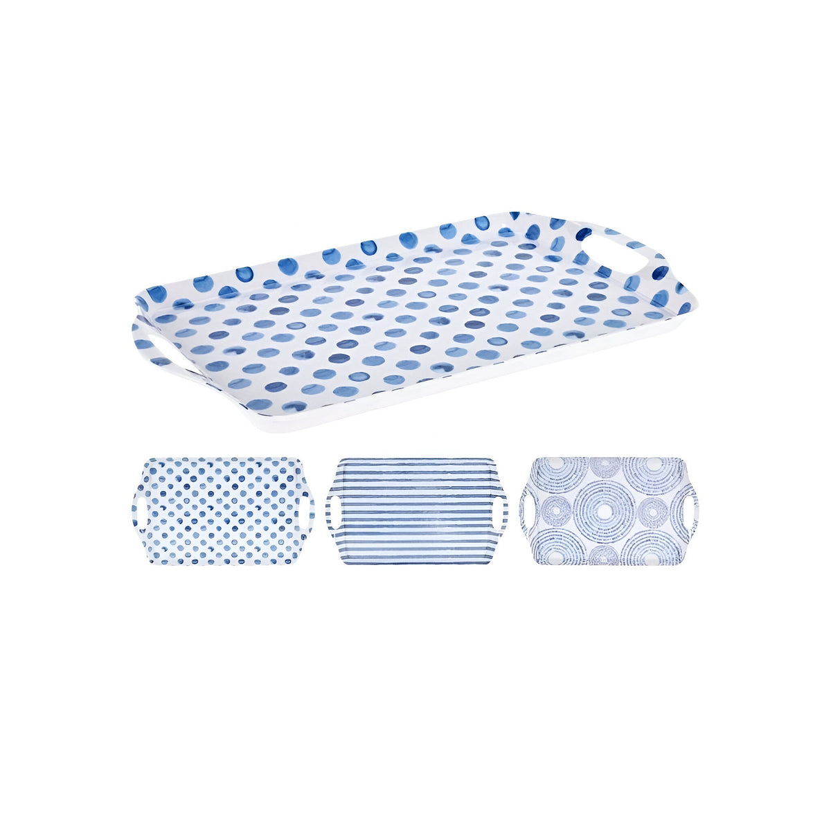 Excellent Houseware Melamine Serving Tray Assorted 38cm x 23cm Pack of 1 177601840