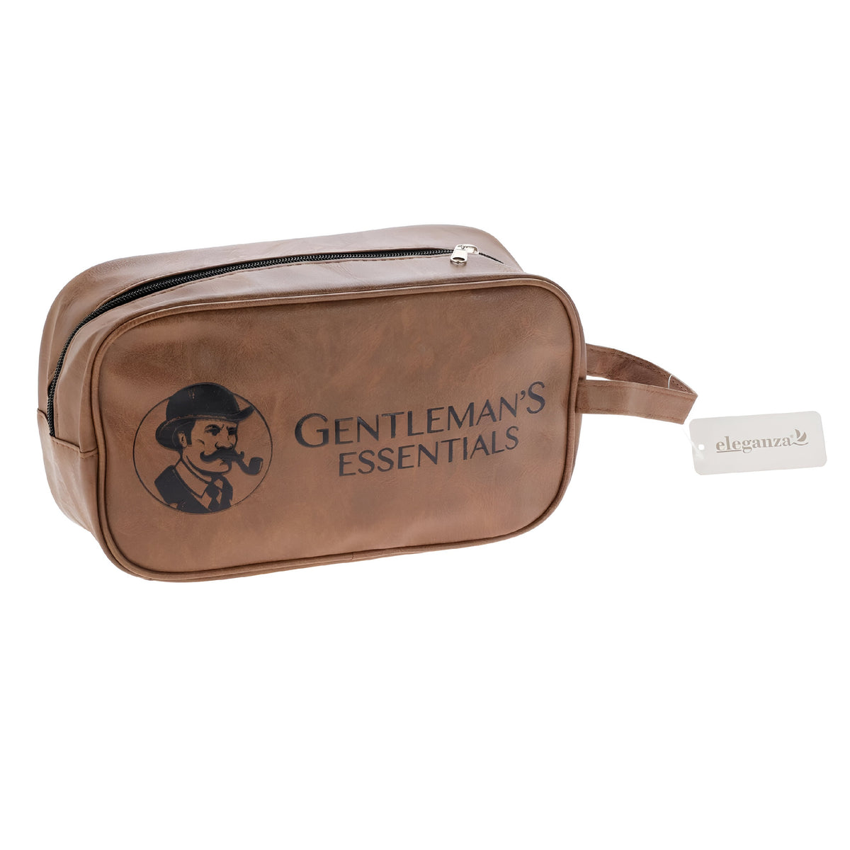 Eleganza Gentleman's Essentials PU Toiletry Bag Brown 26cm x 15cm x 10cm 529003710