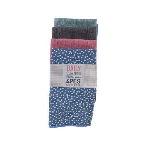 Ultra Clean Microfibre Clothes Assorted 40cm x 48cm Pack of 4 WK1700210