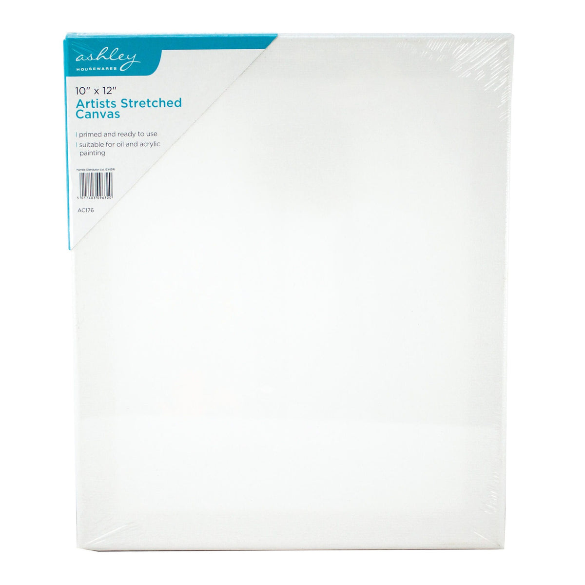 Ashley Artists Stretched Canvas White 25cm x 30cm AC176 | Primed and Ready to Use | Suitable for Oil and Acrylic Painting