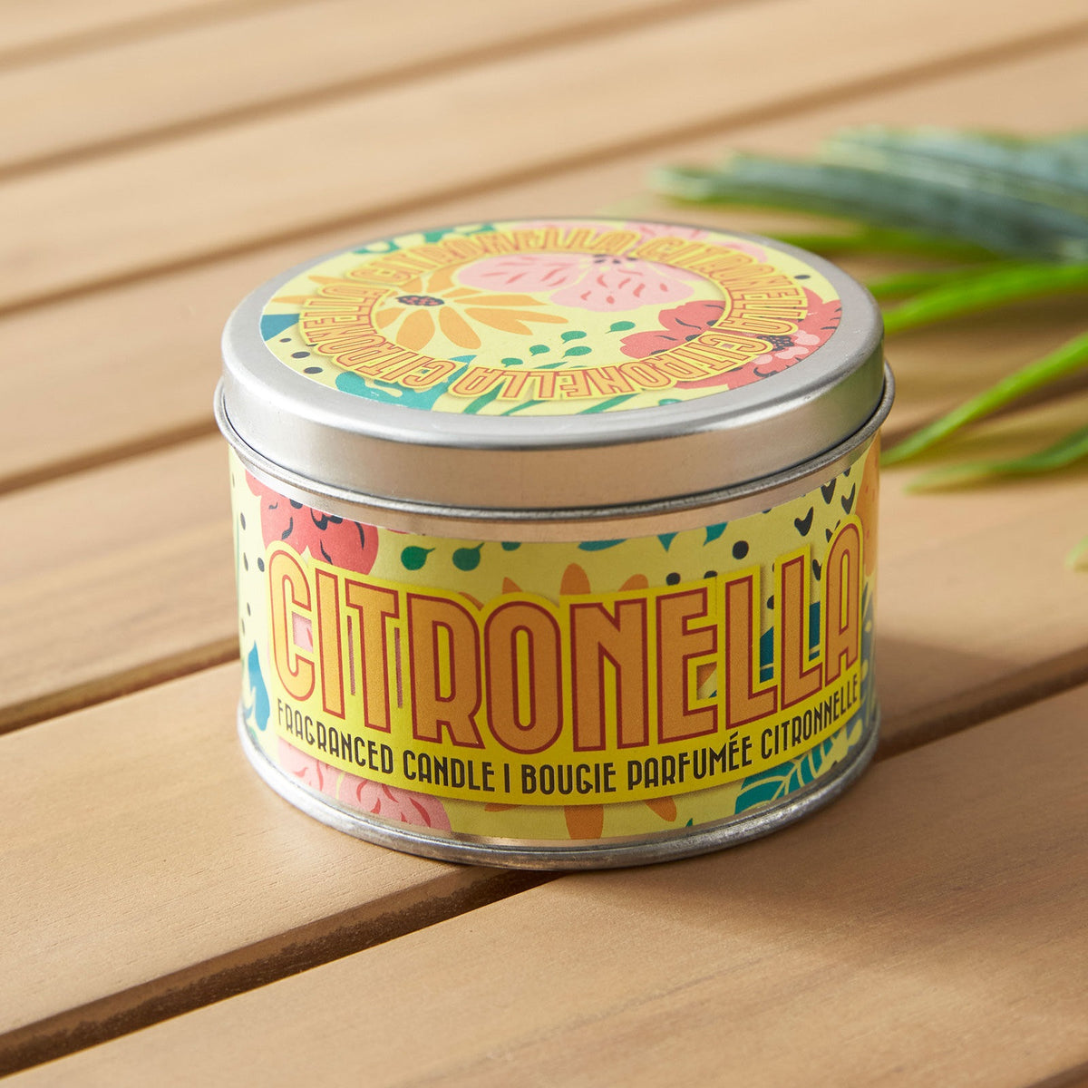 SiL Citronella Scented Candle in Tin Yellow 8cm x 8cm x 5cm 165g OL0145A | Long-Lasting Fresh Fragrance | For Home and Garden