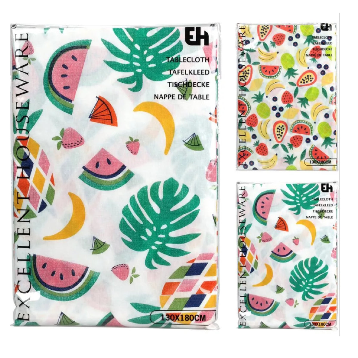 Excellent Houseware Table Cloth Assorted 130cm x 180cm Pack of 1 CY2702700