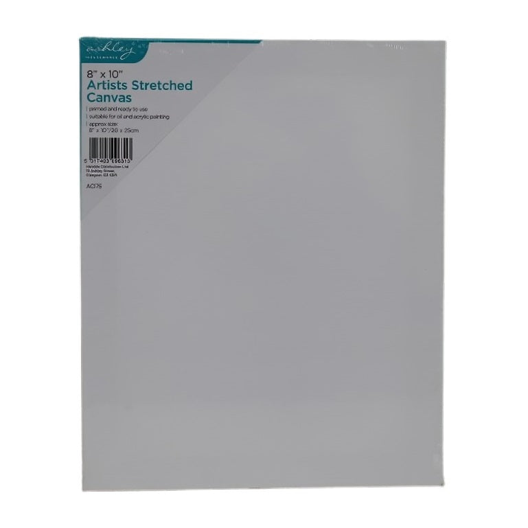Ashley Artists Stretched Canvas White 20cm x 25cm AC175 | Primed and Ready to Use | Suitable for Oil and Acrylic Painting
