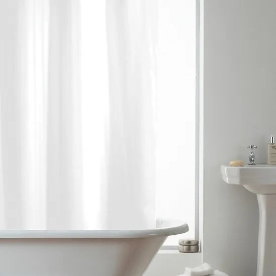 Country Club PEVA Shower Curtain with Rings White 180cm x 180cm BAC200014