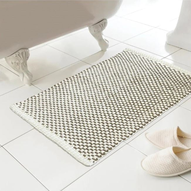 Luxe Bathroom Basket Weave Bathmat Natural 46cm x 76cm BMP228353
