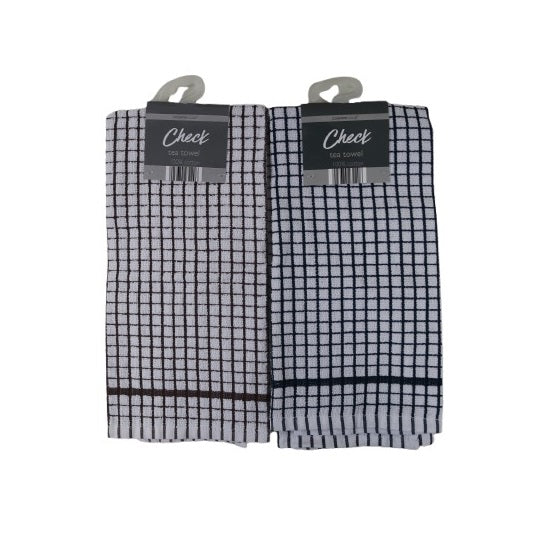 Country Club Check Tea Towels Assorted Colours 50cm x 70cm Pack of 1 KTP232213 | Super Absorbent Kitchen Dish Towels | Quick-drying and Lint-free | 100 Percent Cotton