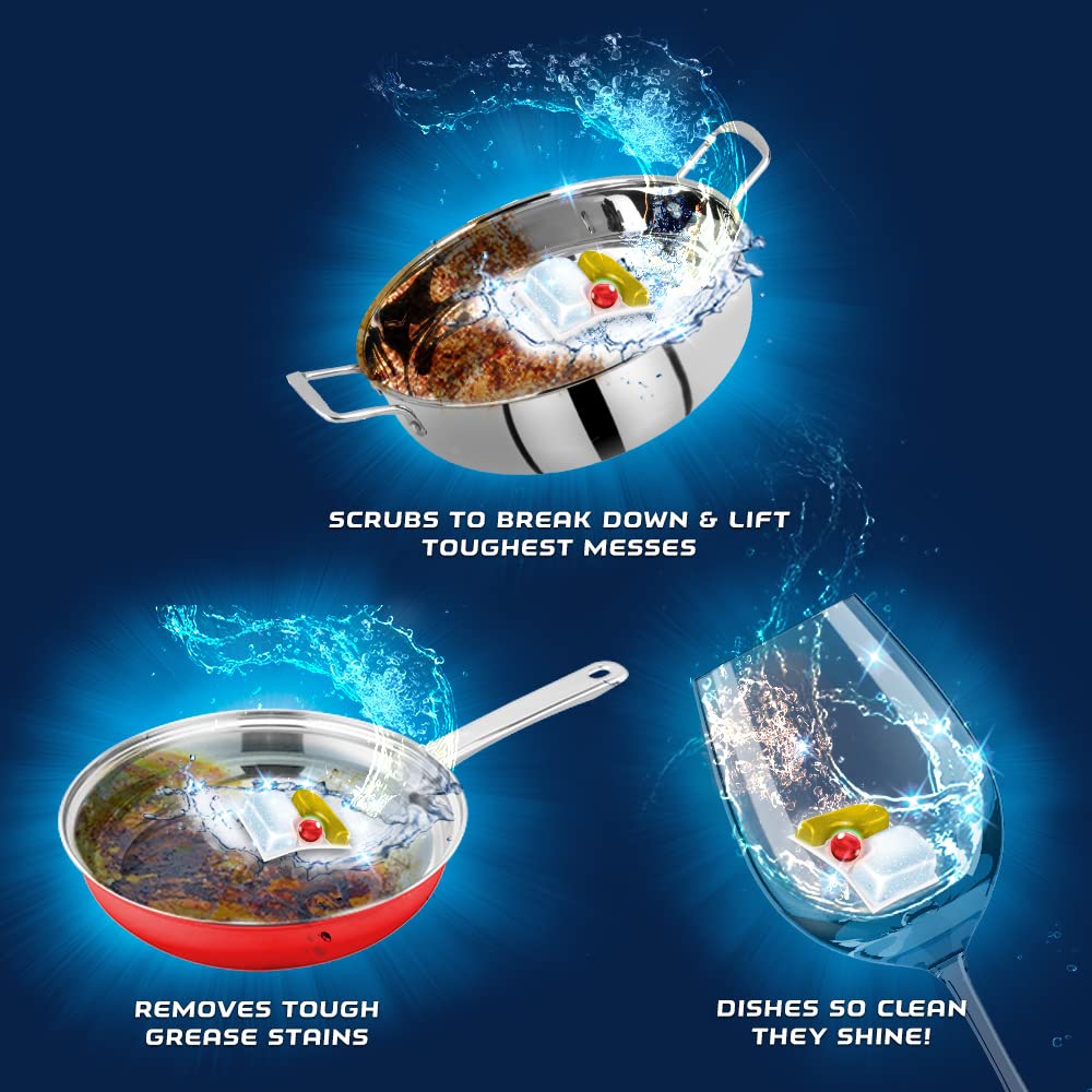 Finish Powerball Quantum All In 1 Lemon Scent Dishwasher Tablets Multicoloured Pack of 22 24052 | Deep Clean and Shine |  Powerful Grease Removal | No Pre-Rinse Needed