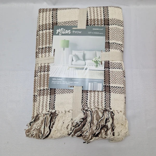 Country Club Milan Throw Blanket Assorted Colours 127cm x 152cm Pack of 1 OTS200694 | Soft and Stylish Decorative Throw | 100 Percent Polyester | Ideal for Sofas-Beds and Chairs