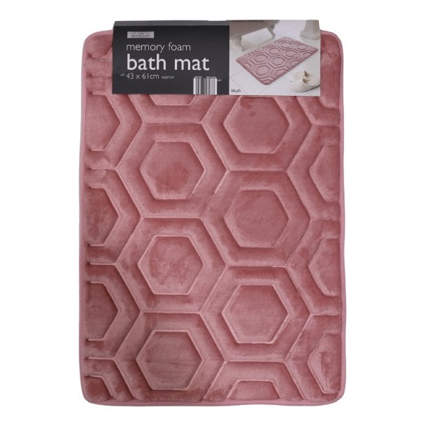 Luxe Bathroom Memory Foam Bath Mat Assorted Colours 43cm x 61cm BMP184840 | Soft Plush Quick-Dry Rug | Non-Slip Absorbent Design
