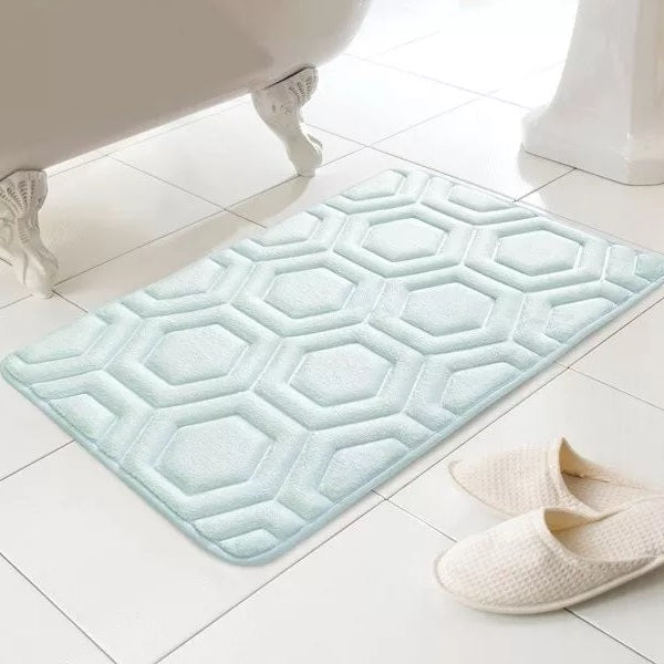 Luxe Bathroom Memory Foam Bath Mat Assorted Colours 43cm x 61cm BMP184840 | Soft Plush Quick-Dry Rug | Non-Slip Absorbent Design