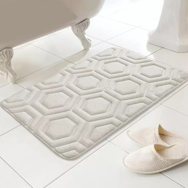 Luxe Bathroom Memory Foam Bath Mat Assorted Colours 43cm x 61cm BMP184840 | Soft Plush Quick-Dry Rug | Non-Slip Absorbent Design