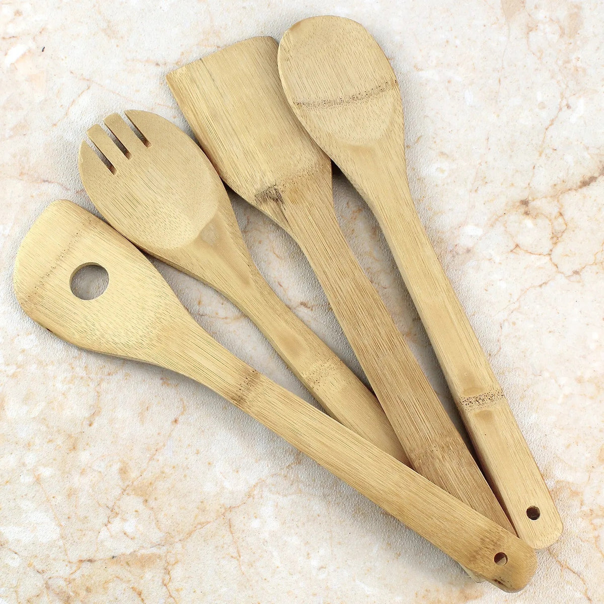 Excellent Houseware Bamboo Kitchen Utensils Set Natural Pack of 4 170492030