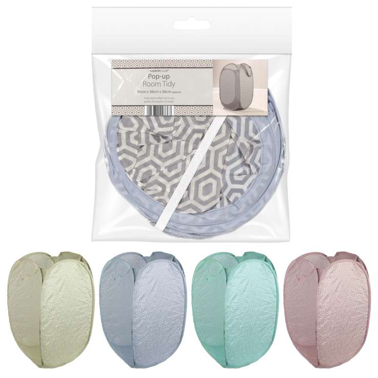 Country Club Pop-up Room Tidy Laundry Basket Assorted Colours 36cm x 36cm x 56cm LAU227370