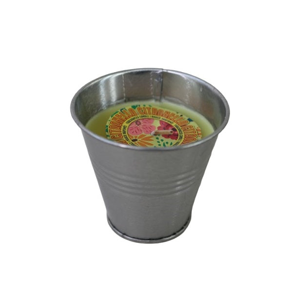 SiL Citronella Scented Outdoor Living Mini Metal Pot Candle Container Silver 6cm x 6cm 57g OL0174 | For Use Indoors or Outdoors | Natural Insect Repellent | Long-Lasting Fresh Fragrance