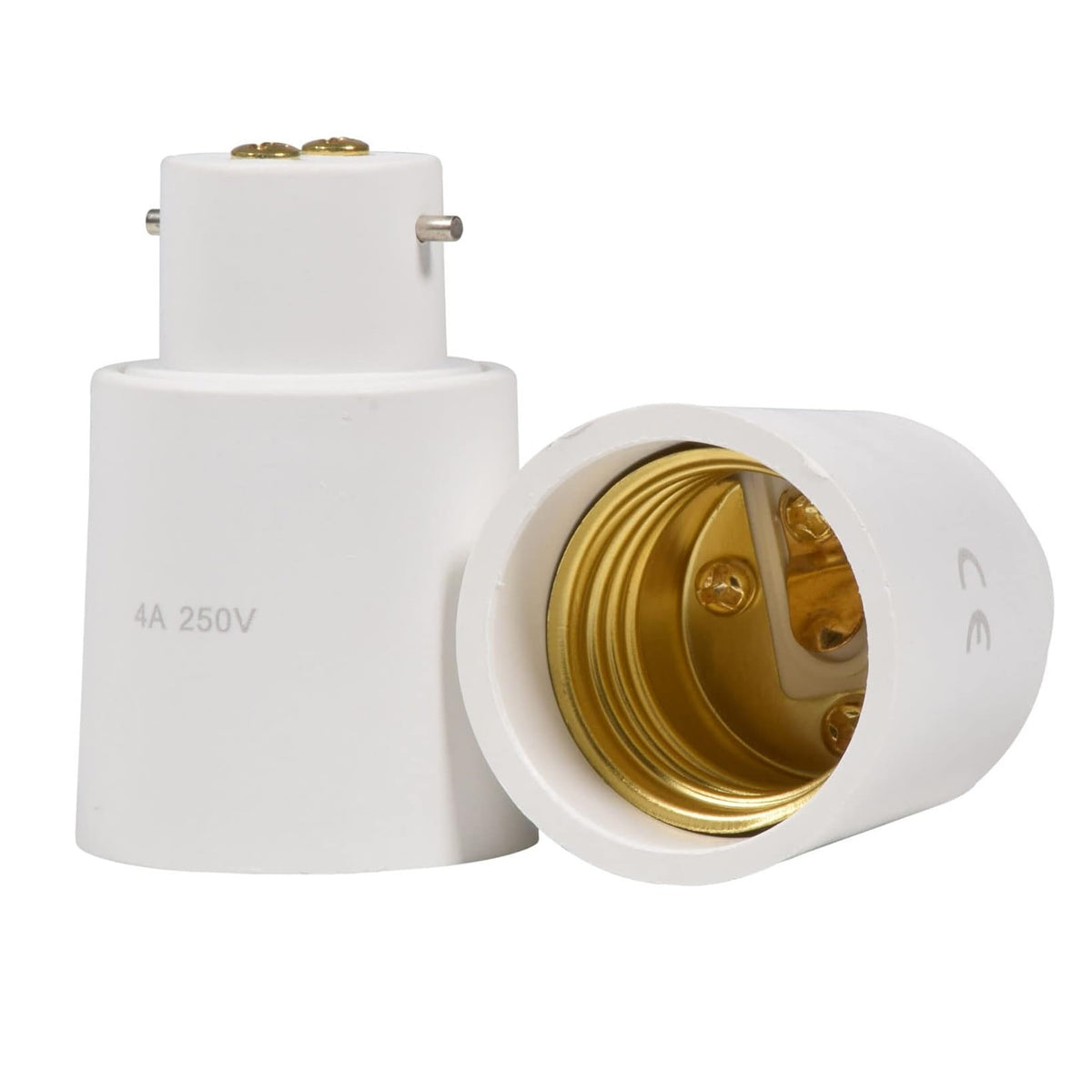 AVSL B22-E27 Lamp Socket Converter White 50mm x 35mm 401.090UK | Bayonet To Edison |  Durable and Safe Socket Adapter for LED-CFL and Incandescent Bulbs