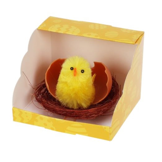 Easter Decorations Miniature Fluffy Chicks in Nest Yellow 6cm CK1000080 | Cute Spring Decor for Easter Baskets and Party Favors