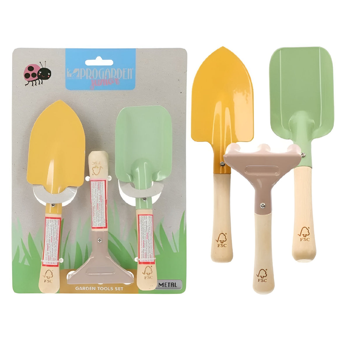 ProGarden Junior Children Metal Garden Tools Set Assorted Pack of 3 CK9920070