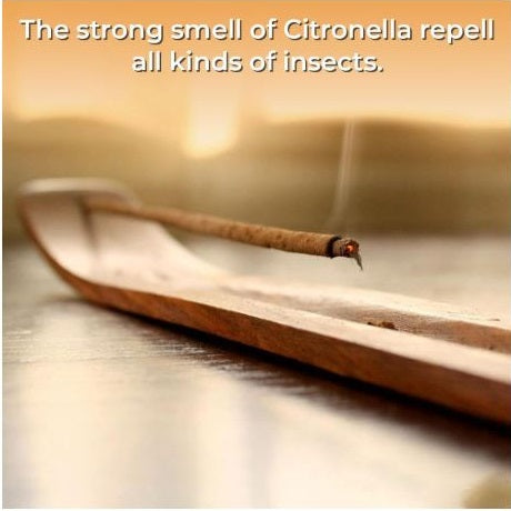 SiL Citronella Scented Incense Sticks with Wooden Holder Brown 125mm x 305mm x 10mm Pack of 100 OL0150 | Natural Mosquito Repellent for Outdoor and Indoor Use | Long-Lasting Fresh Fragrance