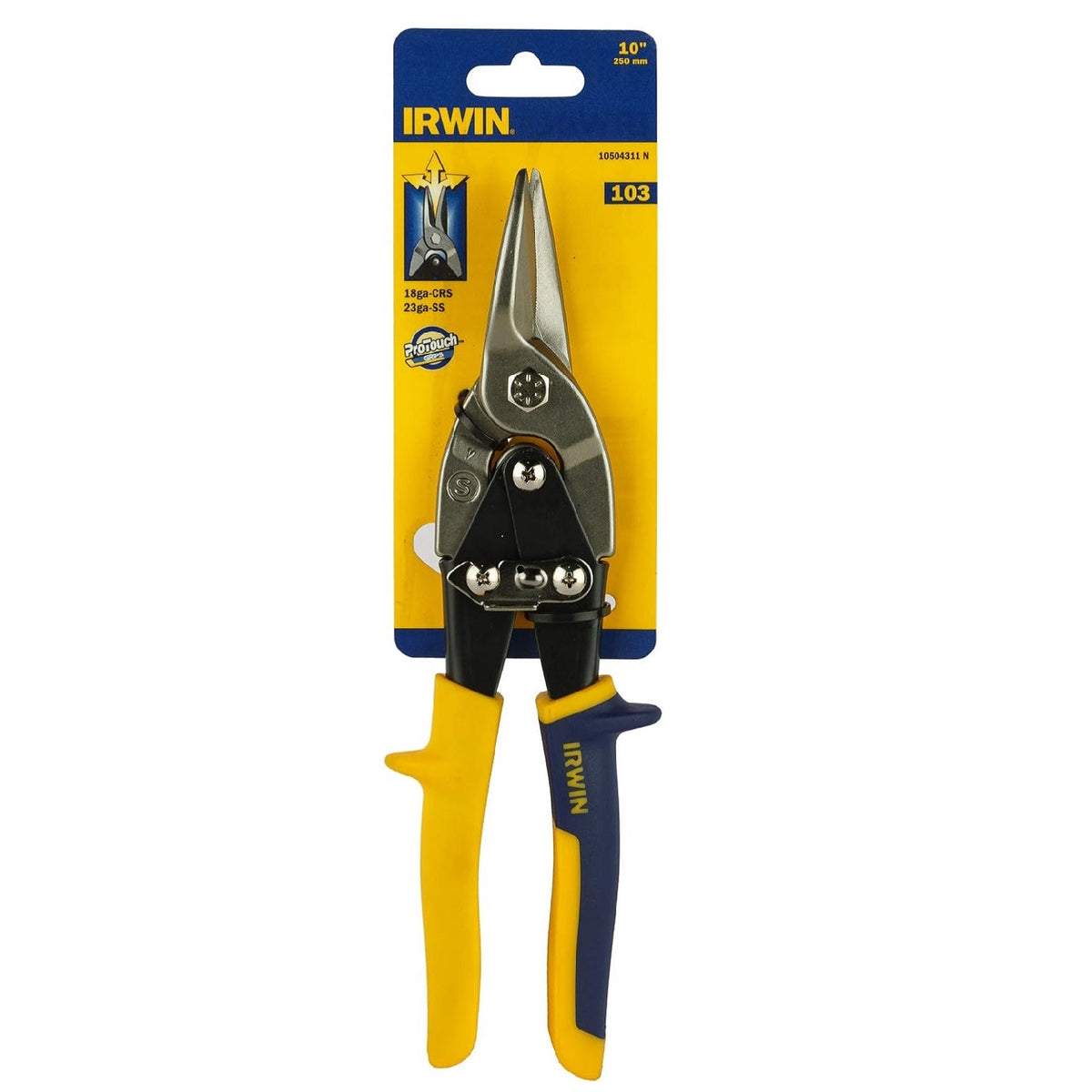 Irwin Straight Cut  Aviation Snip 103 Multicolour 10-Inch 250mm 10504311N | ProTouch Grips