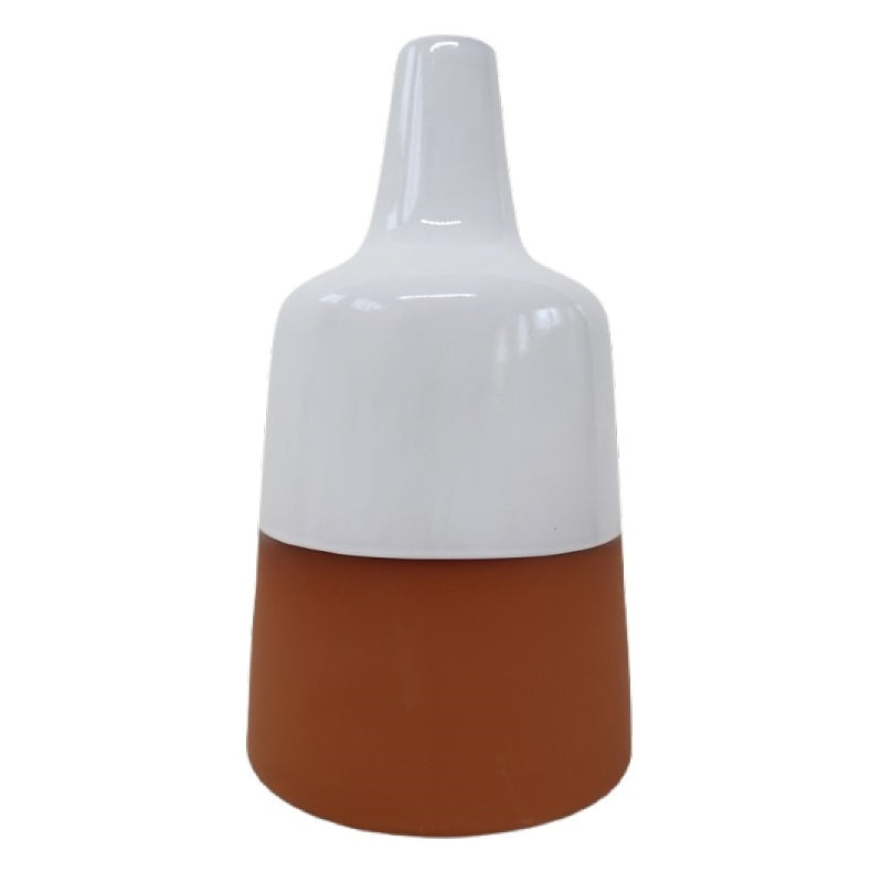Sifcon Vase White and Terracotta 14cm x 14cm x 25cm OL0323