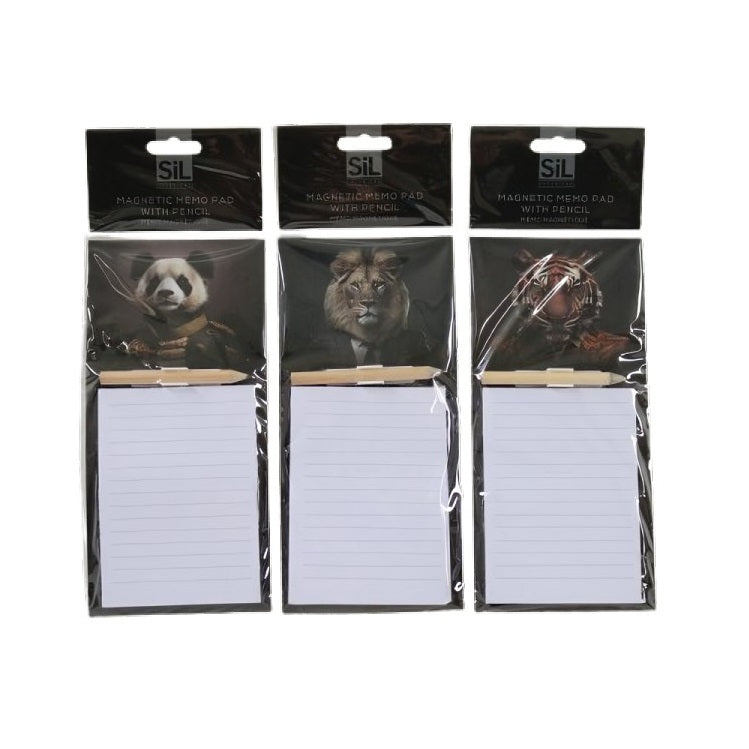 Sifcon Jungle Magnetic Memo Pad with Pencil White 11cm x 28cm x 1cm KG3616