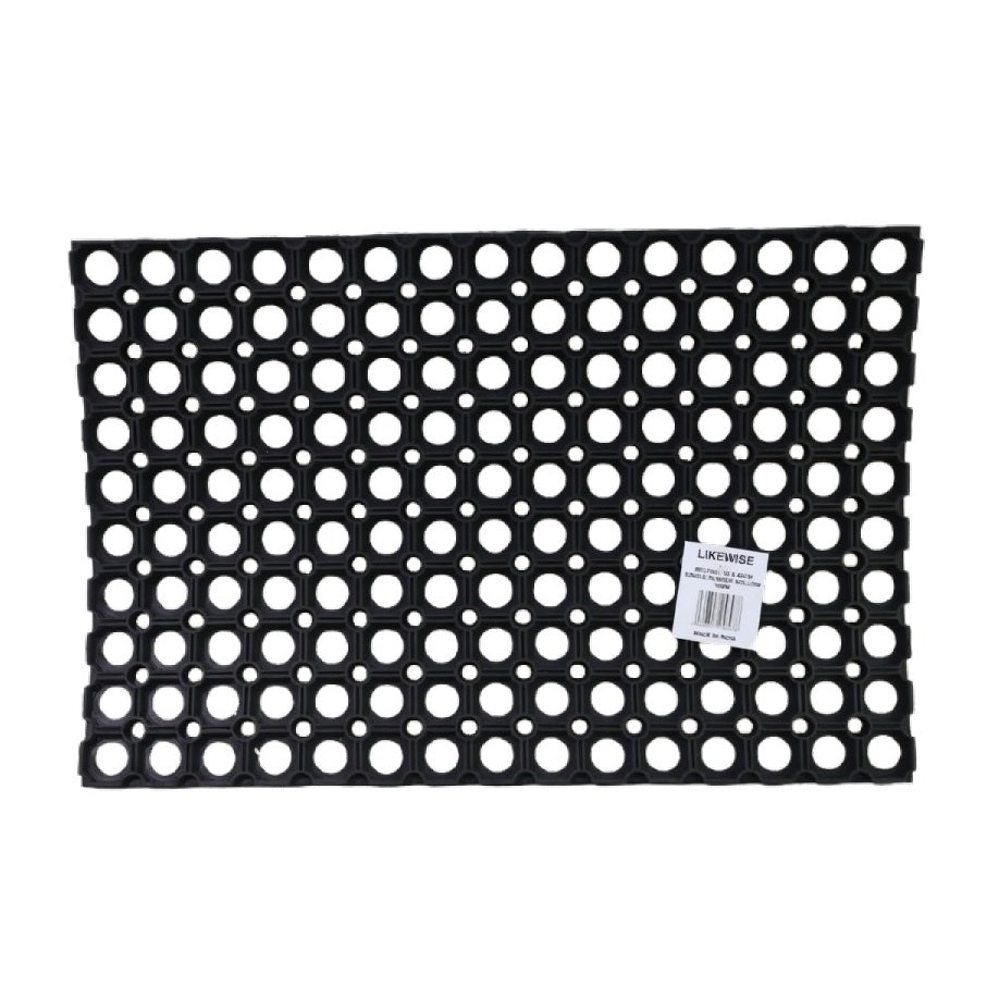 Likewise Belfast Single Rubber Hollow Mat Black 60cm x 40cm BELFAST