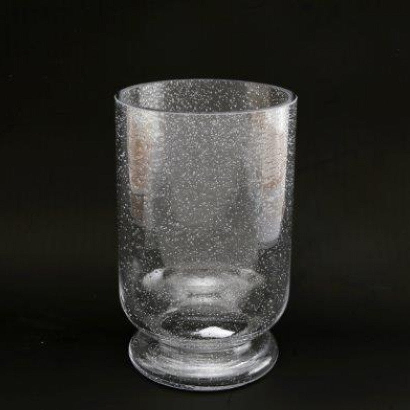 SiL Interiors Bubble Effect Glass Hurricane Candle Holder Transparent 13cm x 20cm x 13cm CH6168 | Decorative Home and Tabletop Accent