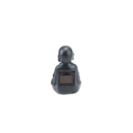 PMS Solar-Powered Baby Buddha Monk LED Garden Light Statues Black 5cm x 6cm x 8.5cm Pack of 1 956628 | Outdoor Decorative for Patio-Pathway and Home Decor