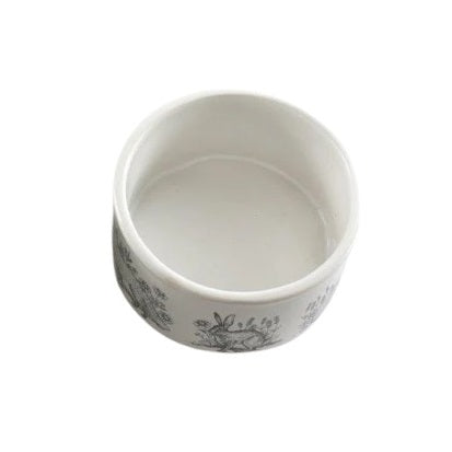 SiL Ceramic Large Forest Toile Pet Bowl White 20cm x 20cm x 8cm FT0041 | Heavyweight Non-Slip Feeding Bowl