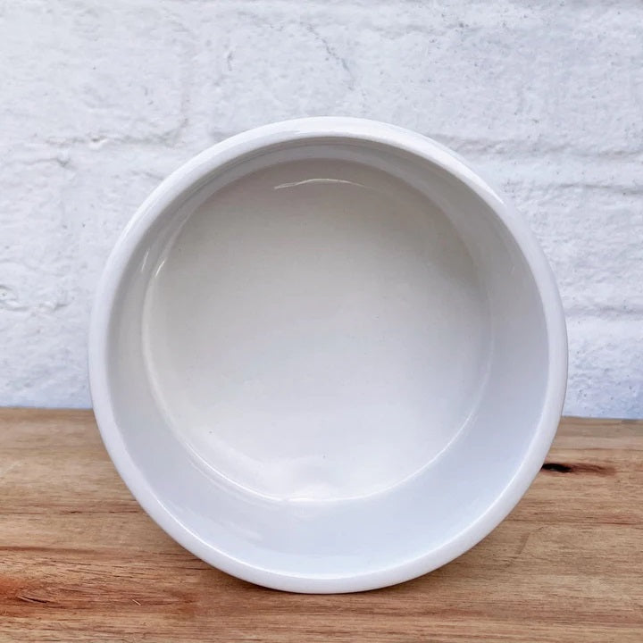 SiL Ceramic Large Forest Toile Pet Bowl White 20cm x 20cm x 8cm FT0041 | Heavyweight Non-Slip Feeding Bowl