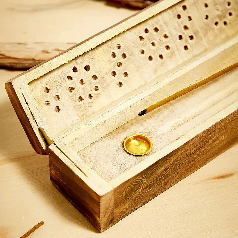 SiL Mango Wooden Incense Stick Holder Brown 31cm x 5cm Pack of 10 FR0051A | Ash Catcher and Storage Holder