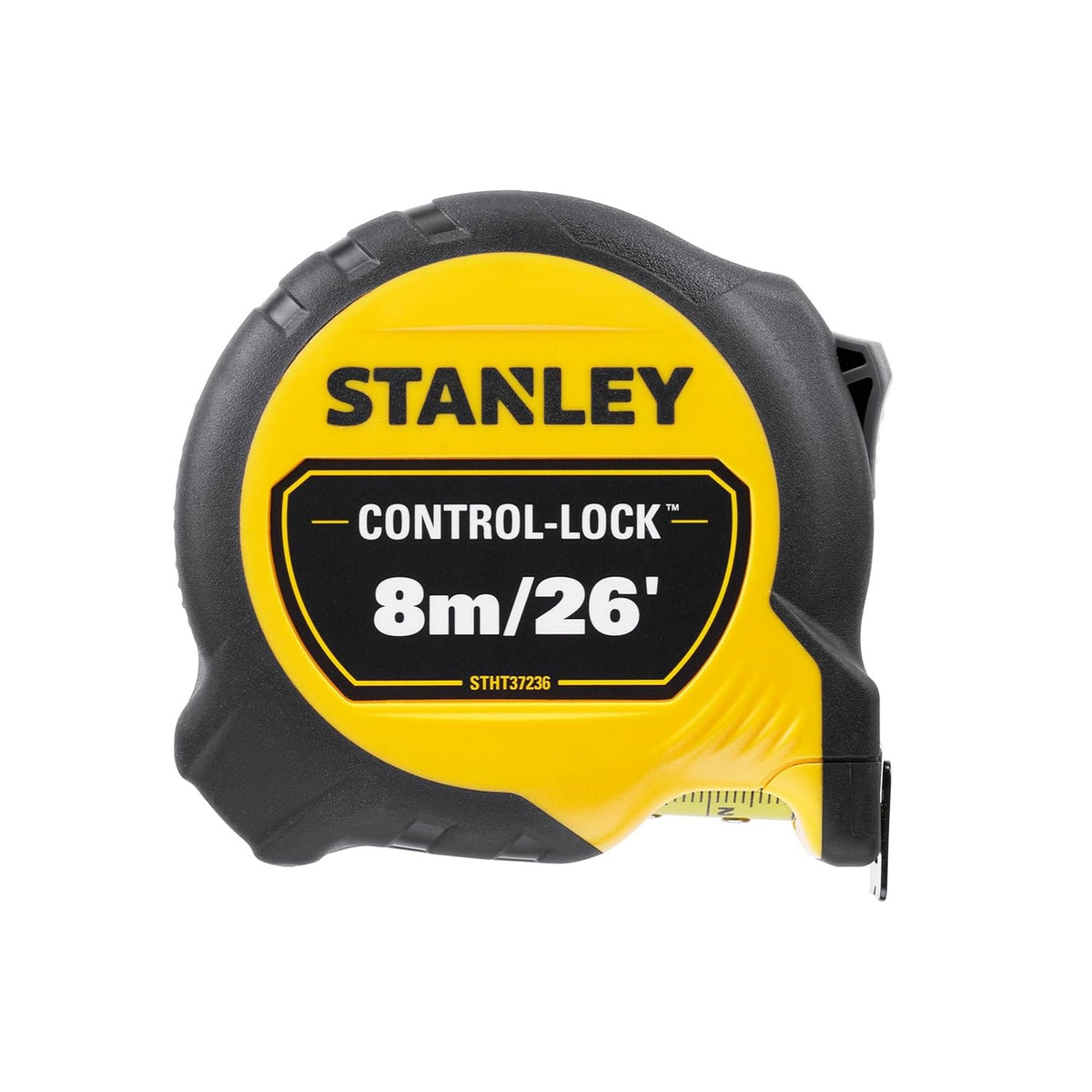 Stanley Control - Lock Tape Measure Black and Yellow 8Mtr-26Ft STHT37236-5 | Finger Brake for Blade Control