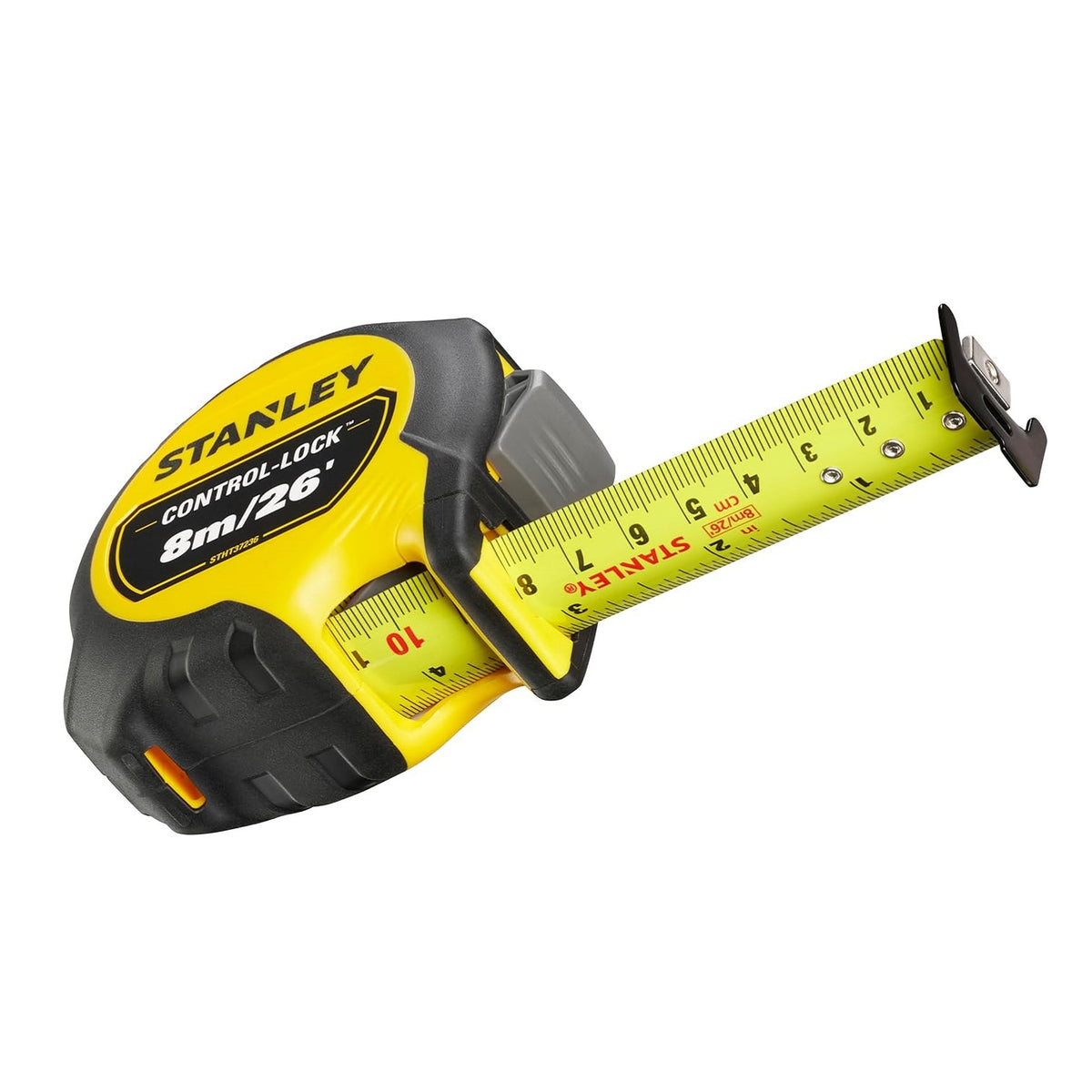 Stanley Control - Lock Tape Measure Black and Yellow 8Mtr-26Ft STHT37236-5 | Finger Brake for Blade Control
