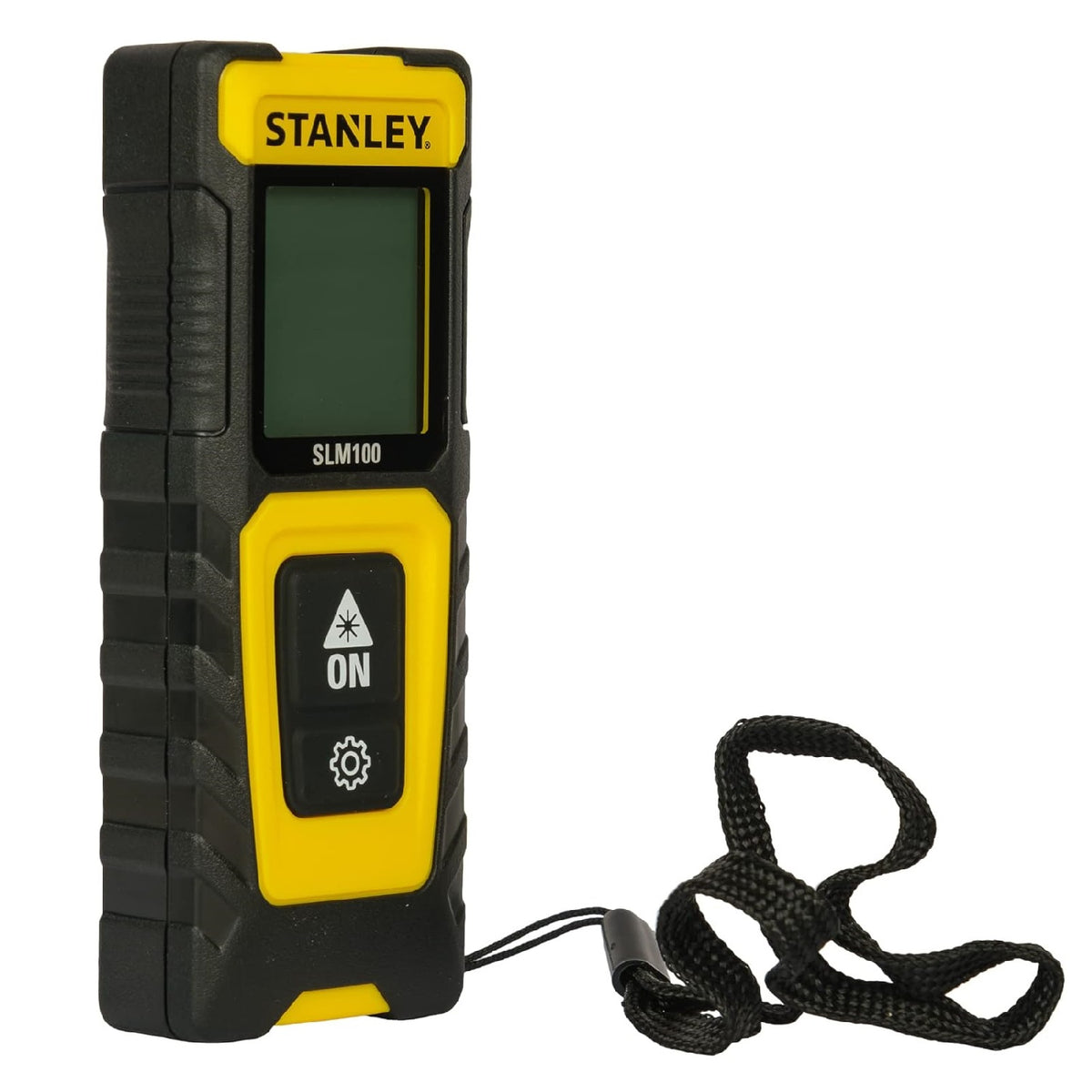 Stanley SLM100 Laser Distance Measure Black and Yellow 30Mtr STHT77100-0 | +-3.0mm Accuracy | Area and Volume Measurement | Pythagoras Calculation