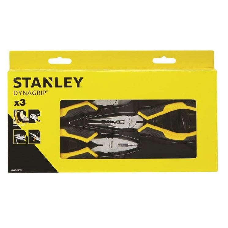 Stanley Dynagrip Pliers Set Black and Yellow 150mm Pack of 3 STHT0-75094