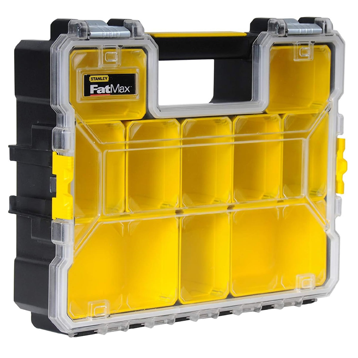 Stanely Fatmax Metal Latch Deep Pro Organizer Multicolour 44.6cm x 35.6cm x 11.6cm 1-97-518 | IP54 Water Resistant | 10x Removable Cups | Stacking Latches | Connect and Carry | Compatible with Shallow Pro Organizer