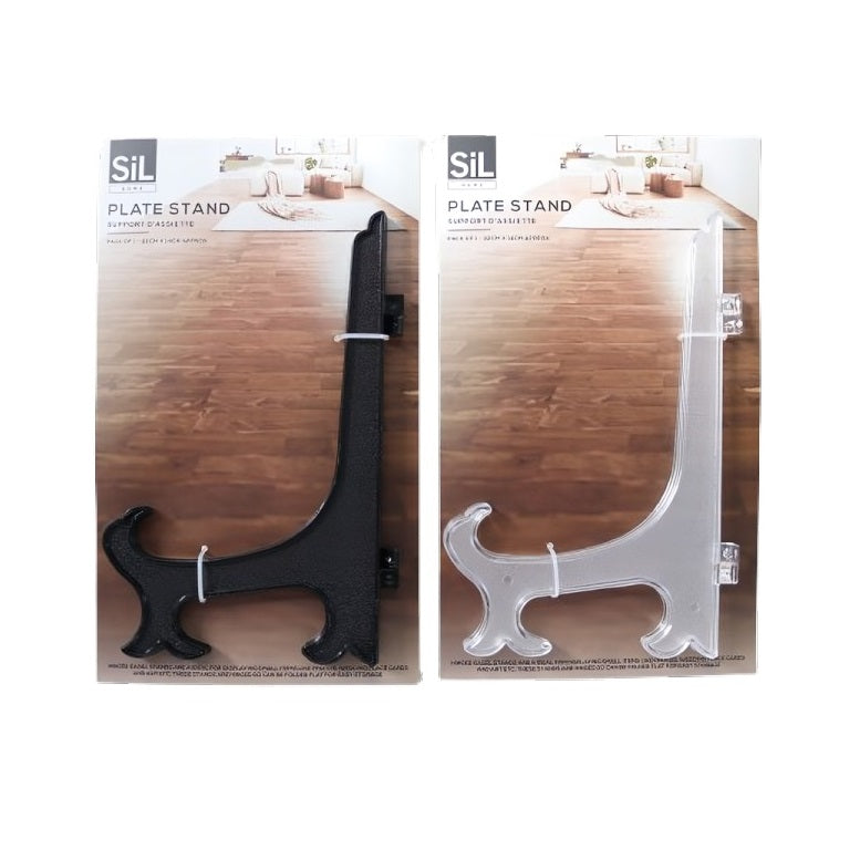 Sifcon Plate Stands Black and Clear 22cm x 14cm HH6131-1