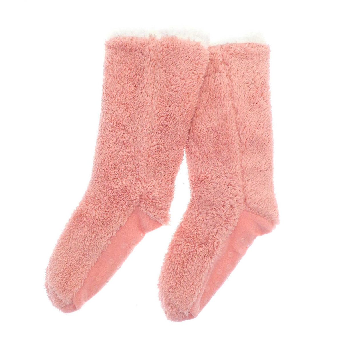 Country Club Small-Medium Teddy Slipper Socks for Women Assorted Colours Pack of 1 BAC225413 | Fluffy Fleece-Lined Boot Socks with Non-Slip Grips | Ultra-Soft and Cozy Lounge Socks