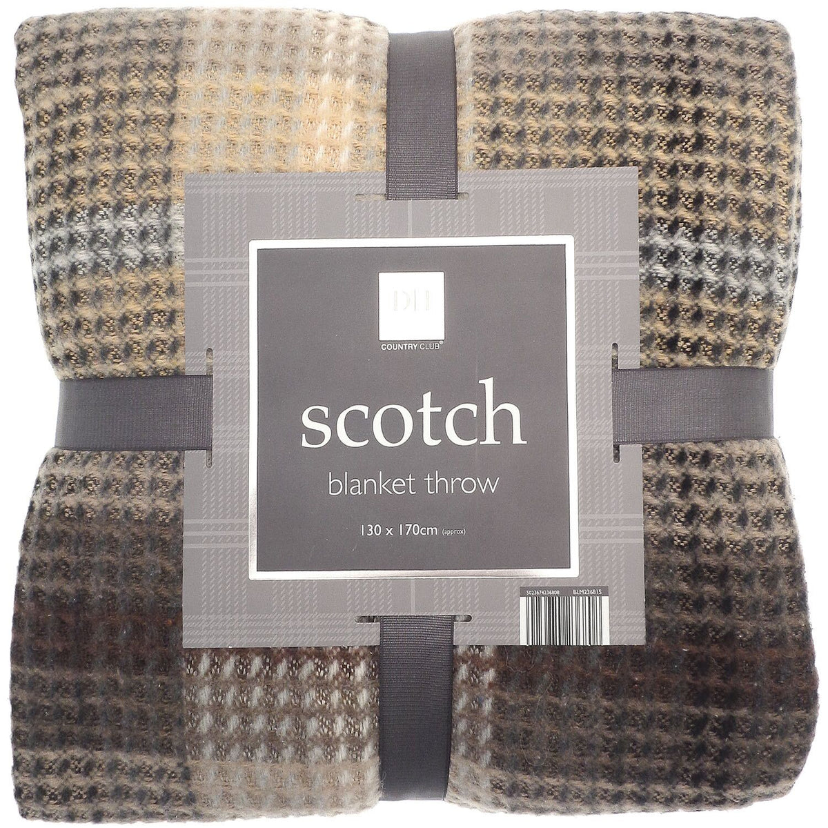 Country Club Scotch Tartan Check Design Blanket Throw Assorted Colours 130cm x 170cm Pack of 1 BLM236815 | Soft Waffle Texture Fleece