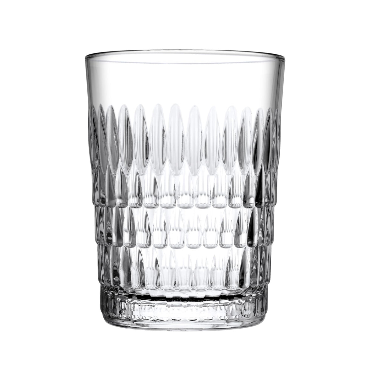 Pasabahce Diamond Cut Drinking Glasses Clear 250ml Pack of 6 520302 | Elegant Textured Design | Glass for Water-Juice and Cocktails | Tumbler Glassware