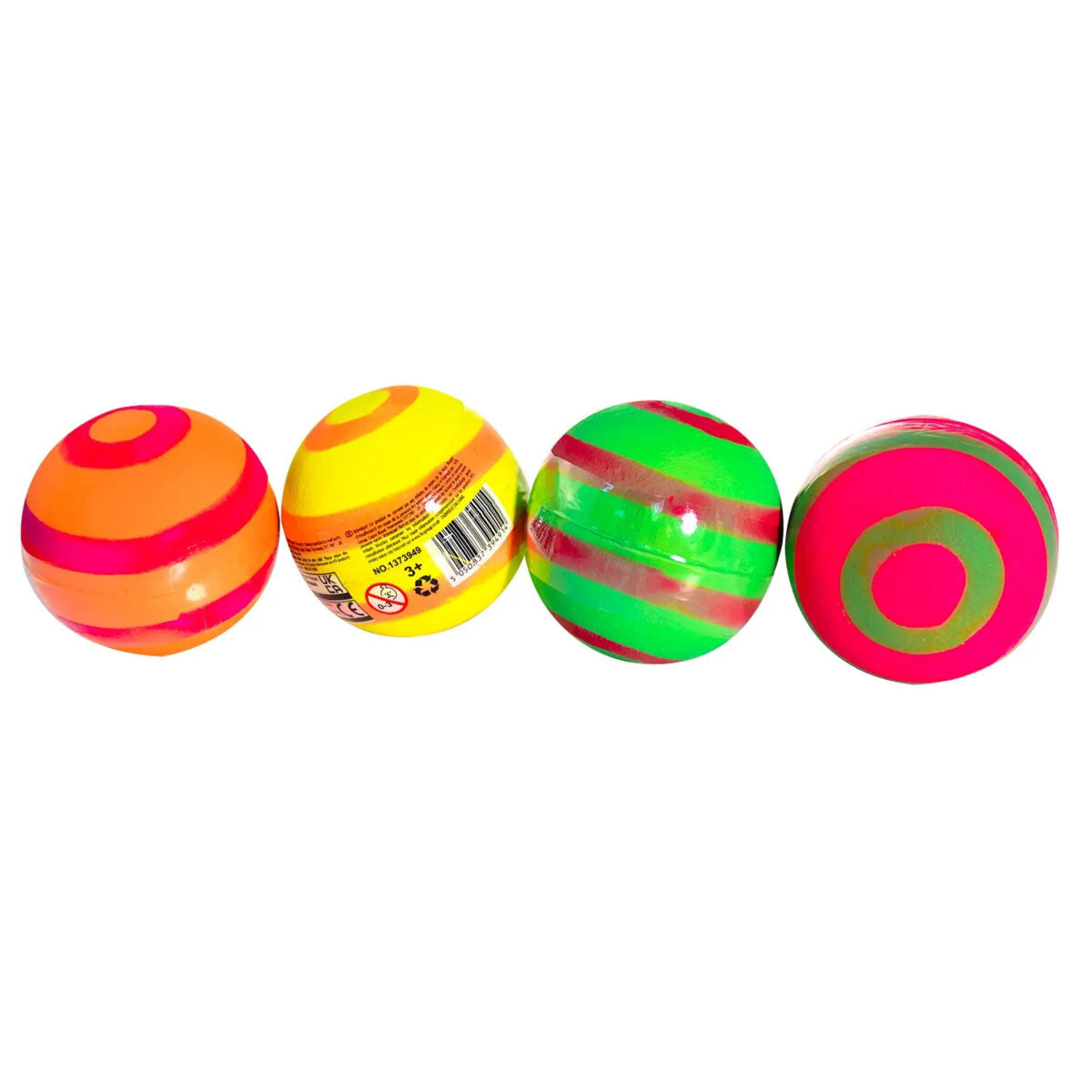 HTI Hot Shots Striped Swirl Ball Assorted Colours Pack of 1 1373949 | Soft and Bouncy Balls for Kids