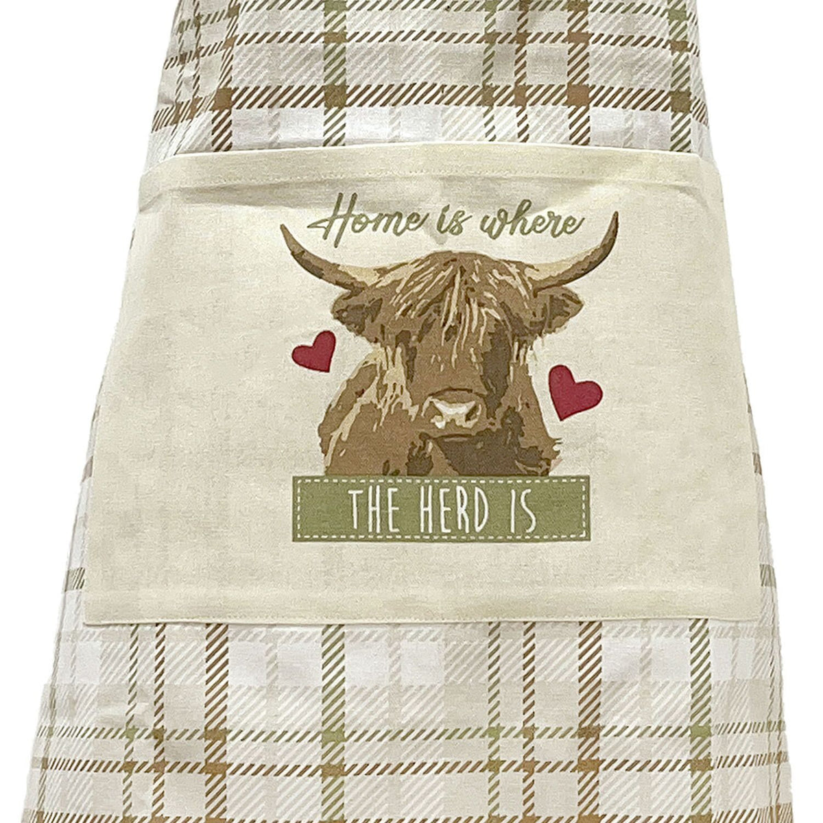Country Club Highland Cow Printed Apron with Adjustable Neck Strap Multicoloured KCO232077