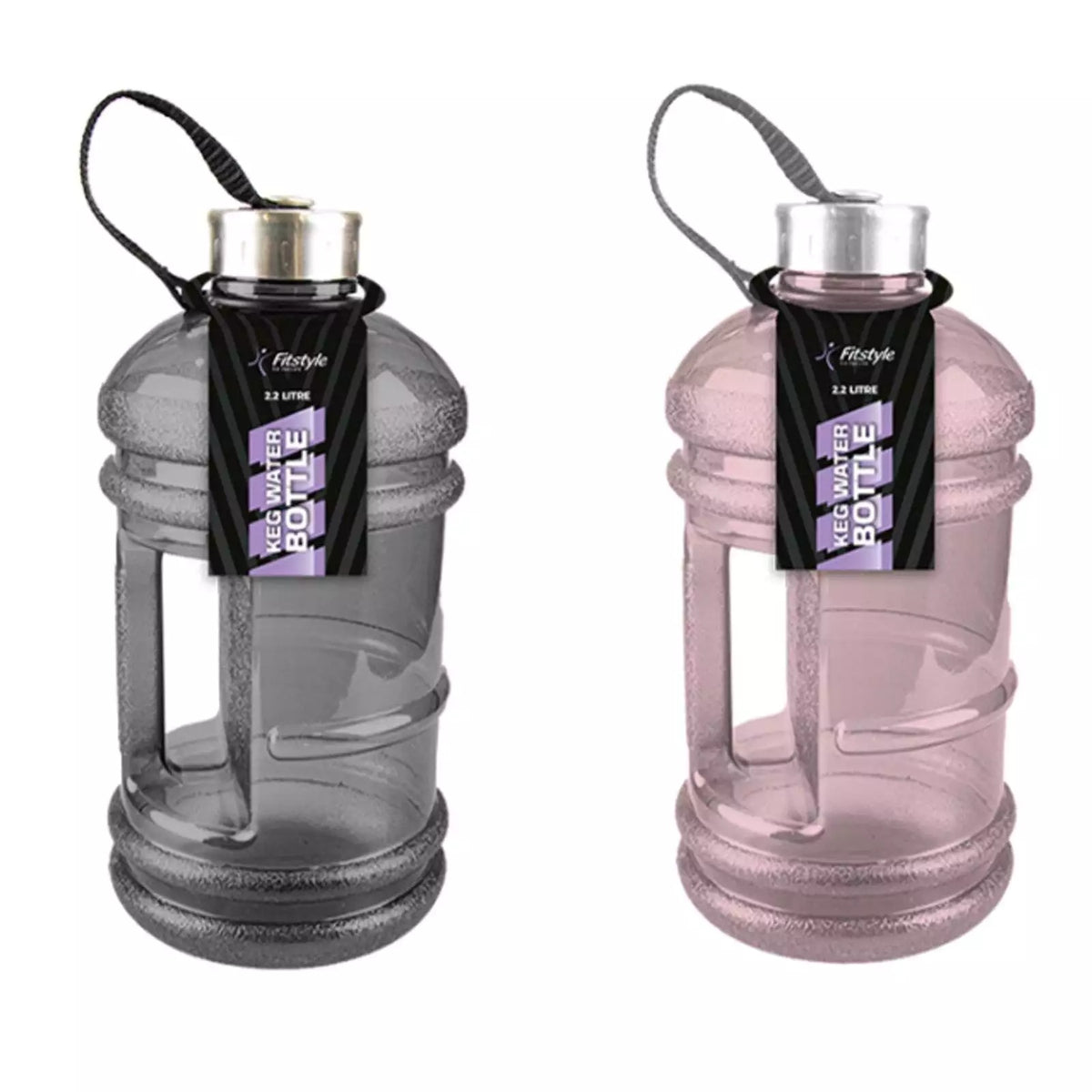 Fitstyle Water Keg Bottle Assorted Colours 2.2Ltr SPT7246OB